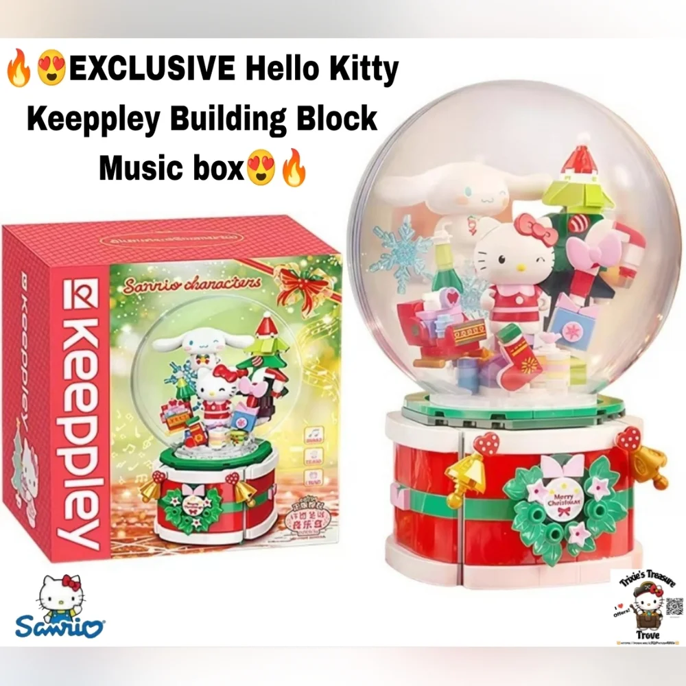 EXCLUSIVE - Hello Kitty & Cinnamoroll Keeppley Building Block Working Music Box